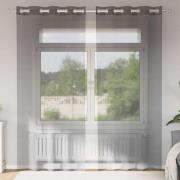 vidaXL Voile gardiner med genomföringar 2 st mörkgrå 140x225 cm