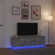 vidaXL TV-bänk med LED-lampor betonggrå 160,5x41x50 cm