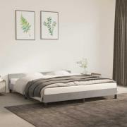 vidaXL Sängram utan madrass ljusgrå 180x200 cm sammet