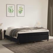 vidaXL Boxspring-sängram svart 180x200 cm sammet