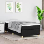 vidaXL Boxspring-sängram svart 100x200 cm tyg