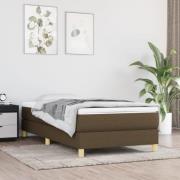 vidaXL Boxspring-sängram mörkbrun 100x200 cm tyg