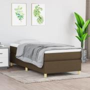 vidaXL Boxspring-sängram mörkbrun 90x200 cm tyg