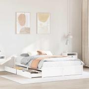 vidaXL Sängram utan madrass vit 140x200 cm massiv furu