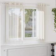 vidaXL Voile gardiner med genomföringar 2 st gräddvita 140x140 cm