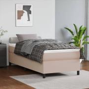 vidaXL Boxspring-sängram cappuccino 90x190 cm konstläder
