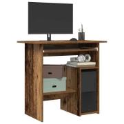vidaXL Skrivbord åldrat trä 80x45x74 cm konstruerat trä
