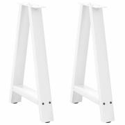 vidaXL Matbordsben A-formade 2 st vita 50x(72-73) cm stål