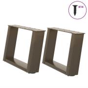vidaXL Soffbordsben U-formade 2 st naturstål 40x(30-31) cm stål