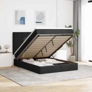 vidaXL Ottoman sängram med madrasser svart 140x190 cm sammet