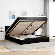 vidaXL Ottoman sängram med madrass svart 160x200 cm tyg