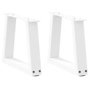 vidaXL Soffbordsben V-formade 2 st vita 30x(30-31,3) cm stål