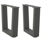 vidaXL Soffbordsben V-formade 2 st antracit 40x(30-31,3) cm stål