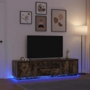 vidaXL TV-bänk med LED-lampor rökt ek 193,5x41x50 cm