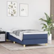 vidaXL Boxspring-sängram blå 100x200 cm tyg