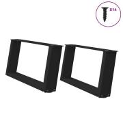 vidaXL Soffbordsben U-formade 2 st svarta 60x(30-31) cm stål