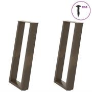 vidaXL Konsolbordsben U-formad 2 st naturstål 28x(72-73) cm stål