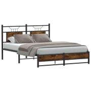 vidaXL Sängram utan madrass rökfärgad ek 150x200 cm konstruerad trä
