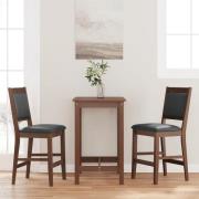 vidaXL Barstolar med kuddar 2 st, brunt, massivt trä, gummi