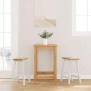 vidaXL Barstolar 2 st, vit, massivt trä, gummi