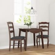 vidaXL Matstolar med dynor 2 st, brunt massivt trä gummi