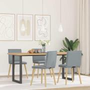 vidaXL Matstolar 4 st ljusgrå tyg