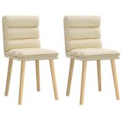 vidaXL Matstolar 2 st gräddvit tyg