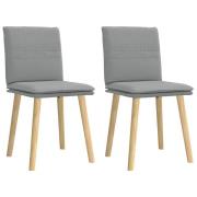 vidaXL Matstolar 2 st ljusgrå tyg