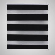 vidaXL Rullgardin Zebra 120 x 175 cm svart
