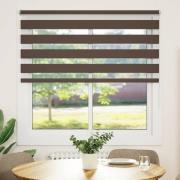 vidaXL Rullgardin randig brun 140 x 175 cm transparent