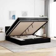 vidaXL Ottoman sängram med madrass svart 160x200 cm tyg