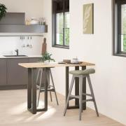 vidaXL Barbordsben T-formad 2 st naturstål 40x35x(90-91) cm stål