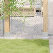 vidaXL Stolpbaser fyrkant 4 st silver 121x121 mm galvaniserat stål