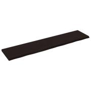 vidaXL Vägghylla mörkbrun 180x40x(2-4) cm behandlad massiv ek