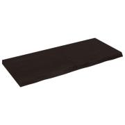 vidaXL Vägghylla mörkbrun 140x60x(2-6) cm behandlad massiv ek