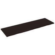 vidaXL Vägghylla mörkbrun 200x60x(2-4) cm behandlad massiv ek