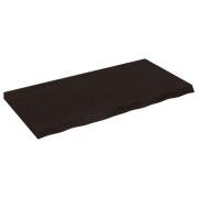 vidaXL Vägghylla mörkbrun 120x60x(2-6) cm behandlad massiv ek
