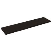vidaXL Vägghylla mörkbrun 160x40x(2-4) cm behandlad massiv ek