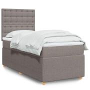 vidaXL Ramsäng med madrass taupe 90x190 cm tyg