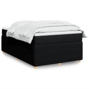 vidaXL Ramsäng med madrass svart 120x190 cm tyg