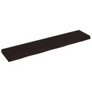 vidaXL Vägghylla mörkbrun 140x30x(2-6) cm behandlad massiv ek