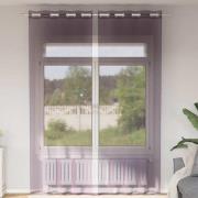 vidaXL Voile gardiner med genomföringar 2 st lila 140x300 cm
