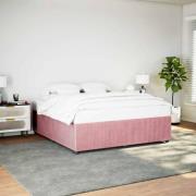 vidaXL Sängram rosa 200x200 cm sammet