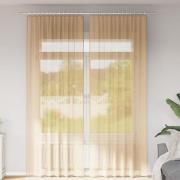 vidaXL Voile gardiner med stångfickor 2 st sand
