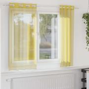 vidaXL Voile gardiner med genomföringar 2 st gul