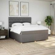 vidaXL Ramsäng med madrass taupe 180x200 cm tyg
