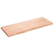 vidaXL Vägghylla ljusbrun 160x60x(2-6) cm behandlad massiv ek