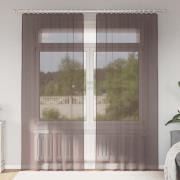 vidaXL Voile gardiner med fliktopp 2 st brun