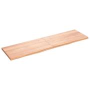 vidaXL Vägghylla ljusbrun 180x50x(2-4) cm behandlad massiv ek