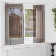 vidaXL Voile gardiner med fliktopp 2 st brun